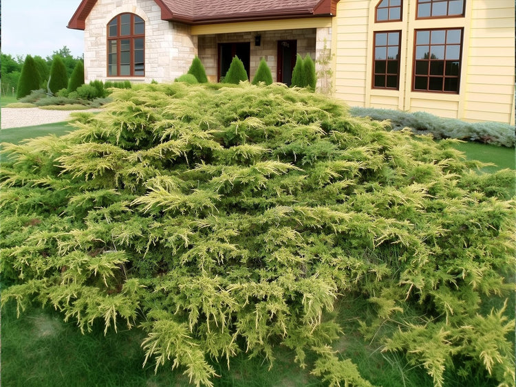 Juniper Gold Lace | Live 4 Inch Pots | Juniperus Chinensis | Drought Tolerant Cold Hardy Evergreen Groundcover Plants