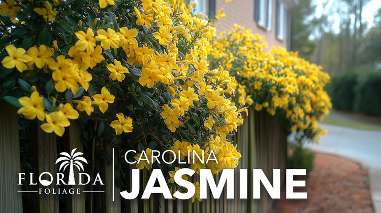 Carolina Jasmine | Large Gallon Size Plants | Gelsemium sempervirens | Evergreen Climbing Vine | Yellow Flowering Landscape Plants