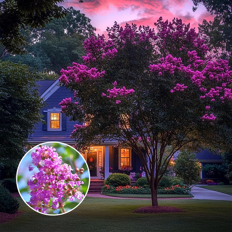 Crape Myrtle Twilight | Extra Large 3 Gallon Plant | Lagerstroemia Indica 'Twilight' | Vibrant Blooms | Drought Tolerant